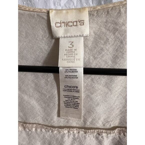 Chicos Tan Pink White Ombré Pleated Long Line Duster Size 3/ Xl - Picture 3 of 7